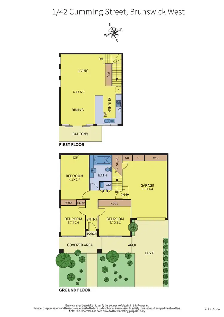 Floorplan of Homely townhouse listing, 1/42 Cumming Street, Brunswick West VIC 3055
