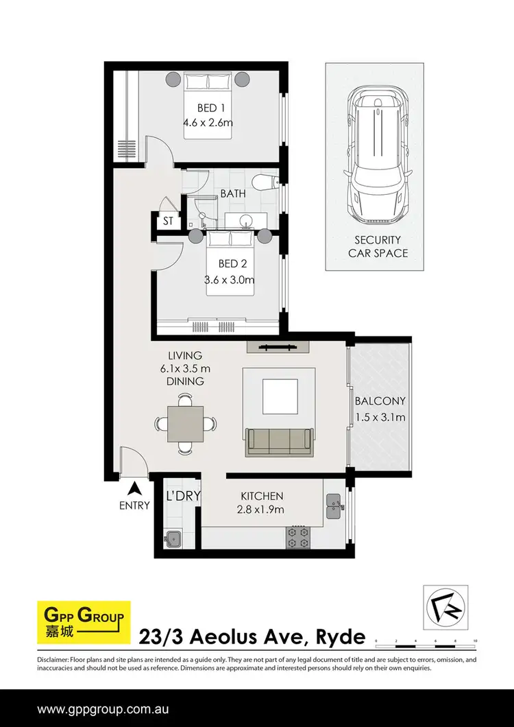 Floorplan of Homely unit listing, 23/3 Aeolus Avenue, Ryde NSW 2112