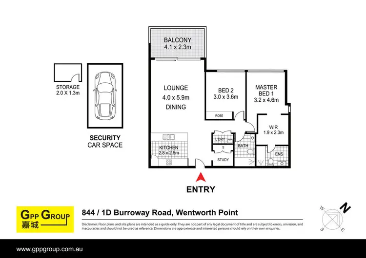 Floorplan of Homely apartment listing, 844/1 Burroway Rd, Wentworth Point NSW 2127
