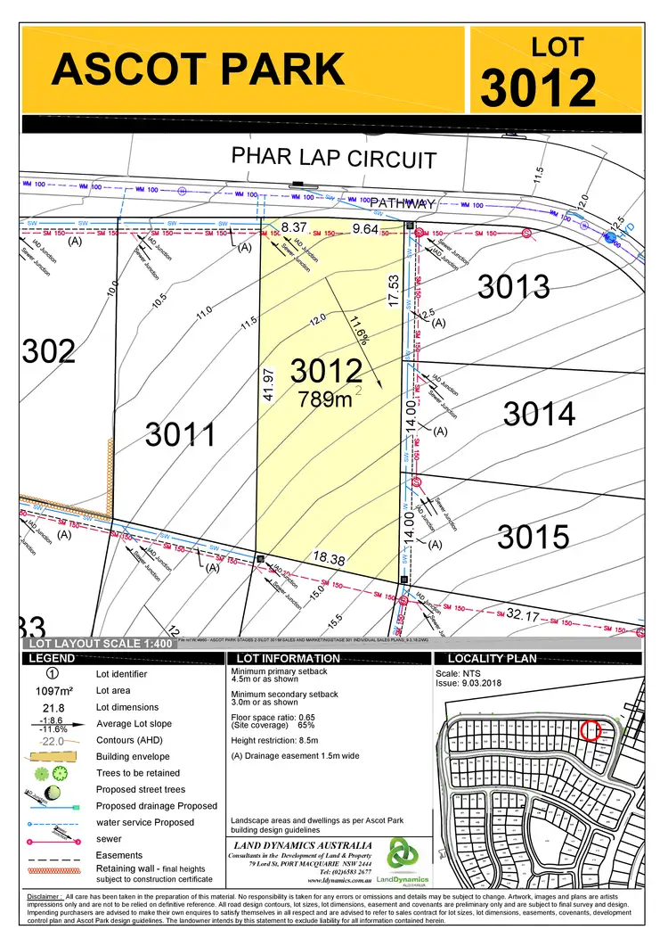 Floorplan of Homely land listing, Lot 3012 Pharlap Circuit, Port Macquarie NSW 2444
