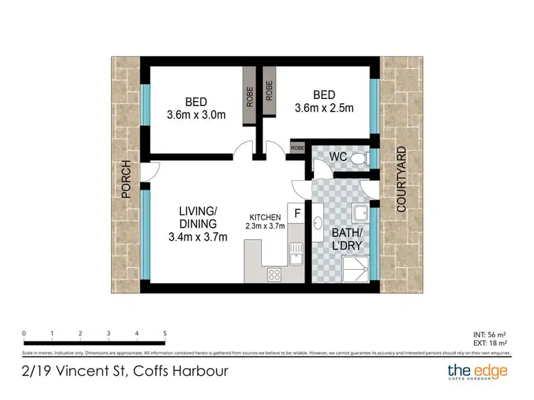 Floorplan of Homely unit listing, 2/19 Vincent Street, Coffs Harbour NSW 2450