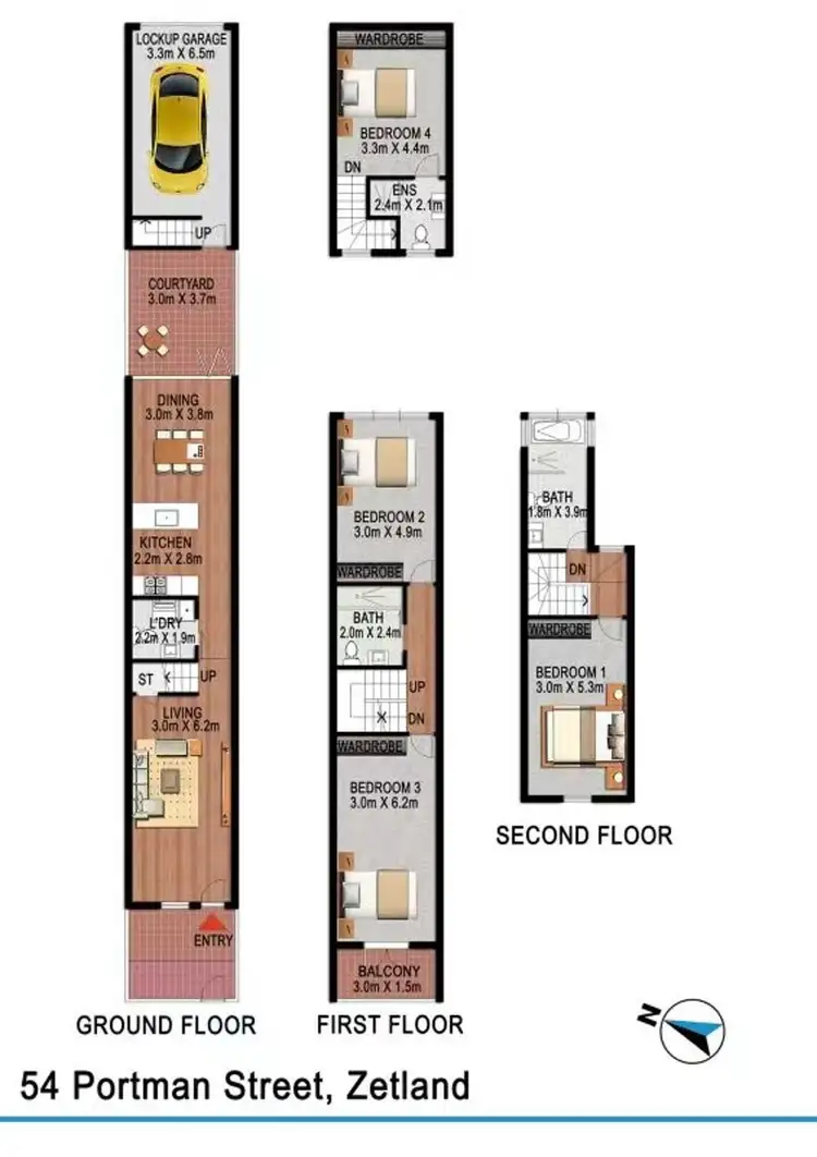 Floorplan of Homely house listing, 54 Portman Street, Zetland NSW 2017