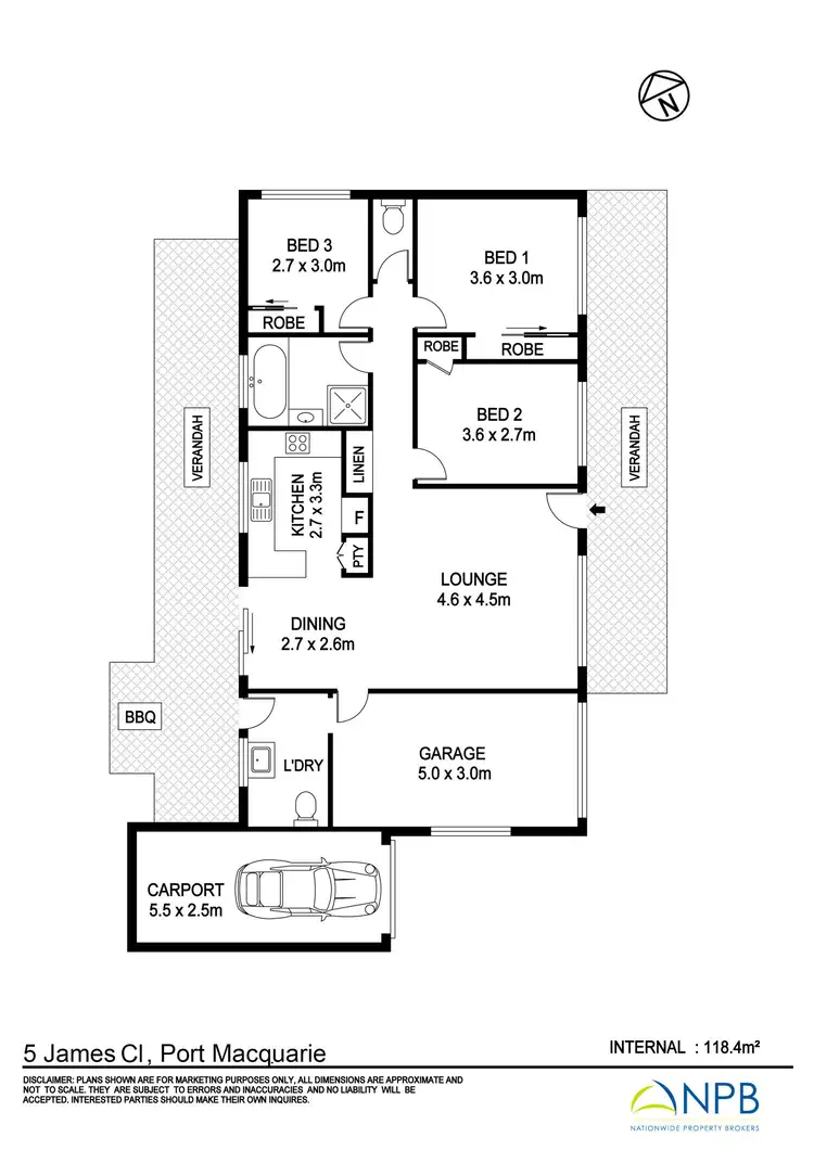 Floorplan of Homely house listing, 5 James Close, Port Macquarie NSW 2444