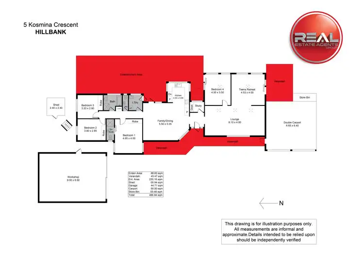 Floorplan of Homely house listing, 5 Kosmina Crescent, Hillbank SA 5112