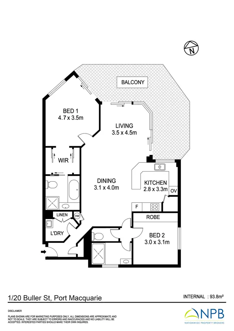 Floorplan of Homely apartment listing, 1/20 Buller Street, Port Macquarie NSW 2444