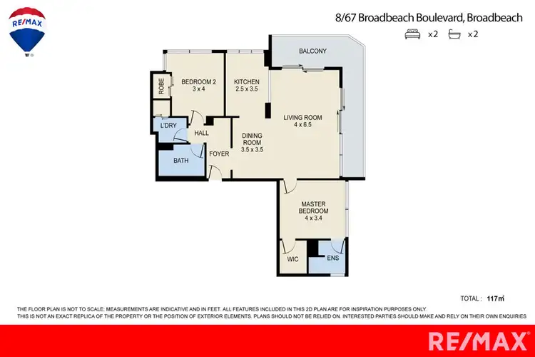 Floorplan of Homely unit listing, 8/67-71 Broadbeach Boulevard, Broadbeach QLD 4218