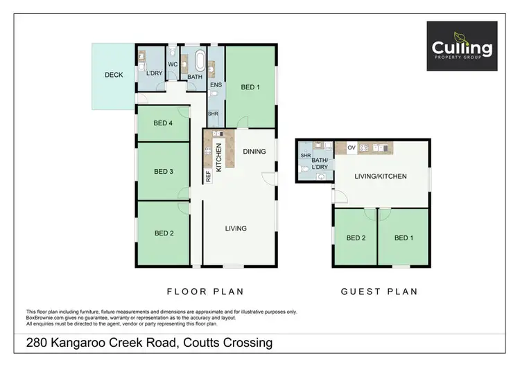 Floorplan of Homely rural property listing, 280 Kangaroo Creek Road, Coutts Crossing NSW 2460
