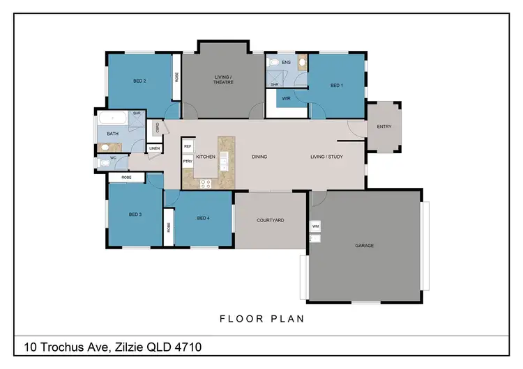 Floorplan of Homely house listing, 10 Trochus Avenue, Zilzie QLD 4710