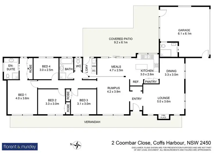 Floorplan of Homely house listing, 2 Coombar Cl, Coffs Harbour NSW 2450