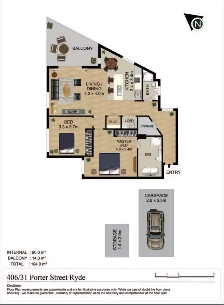 Floorplan of Homely apartment listing, 406/31 Porter Street, Ryde NSW 2112
