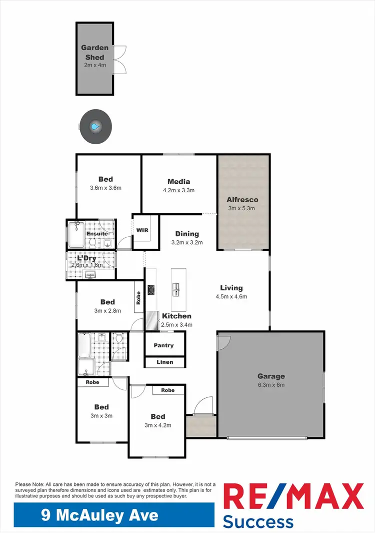 Floorplan of Homely house listing, 9 McAulay Avenue, Highfields QLD 4352