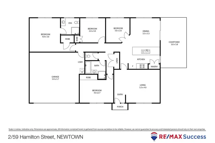 Floorplan of Homely unit listing, 2/59 Hamilton Street, Newtown QLD 4350