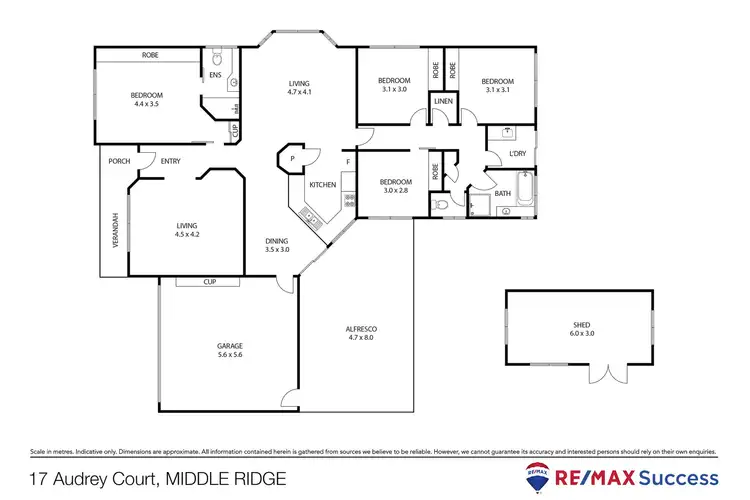 Floorplan of Homely house listing, 17 Audrey Court, Middle Ridge QLD 4350
