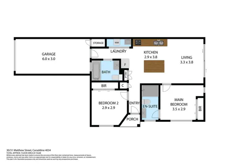 Floorplan of Homely townhouse listing, 30/31 Matthew Street, Carseldine QLD 4034