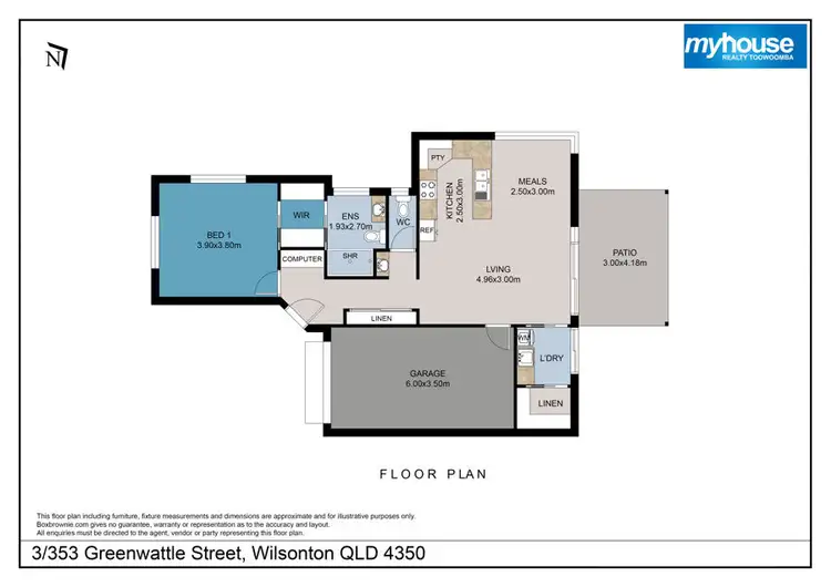 Floorplan of Homely unit listing, 3/353 Greenwattle Street, Wilsonton QLD 4350