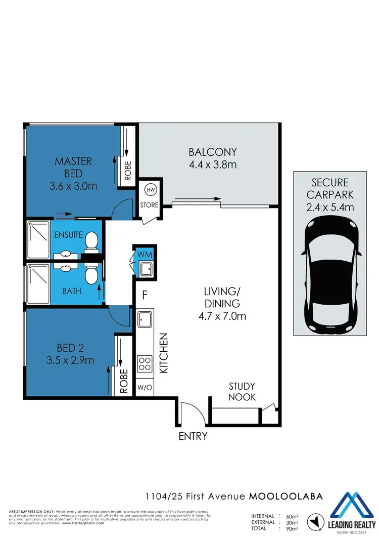 Floorplan of Homely unit listing, 1104/25 First Ave, Mooloolaba QLD 4557