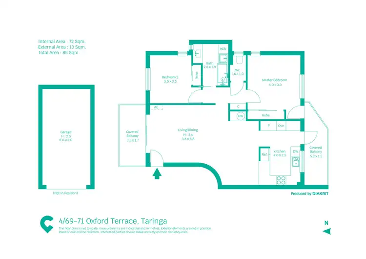 Floorplan of Homely apartment listing, 4/69 Oxford Terrace, Taringa QLD 4068