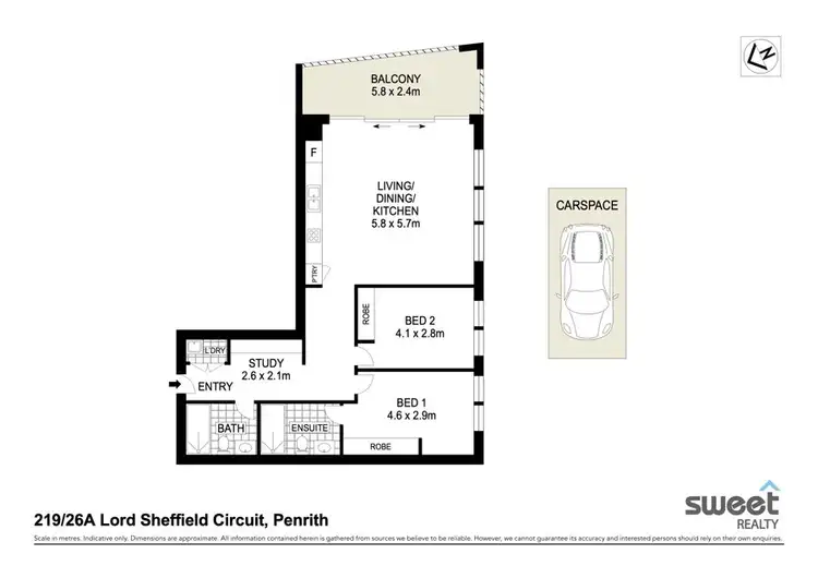 Floorplan of Homely apartment listing, 219/26A Lord Sheffield Circuit, Penrith NSW 2750