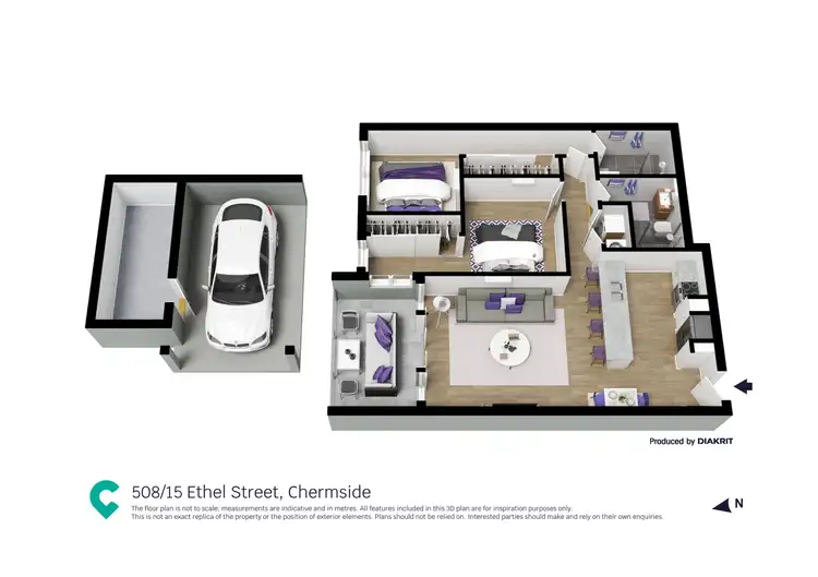 Floorplan of Homely apartment listing, 508/15 Ethel Street, Chermside QLD 4032