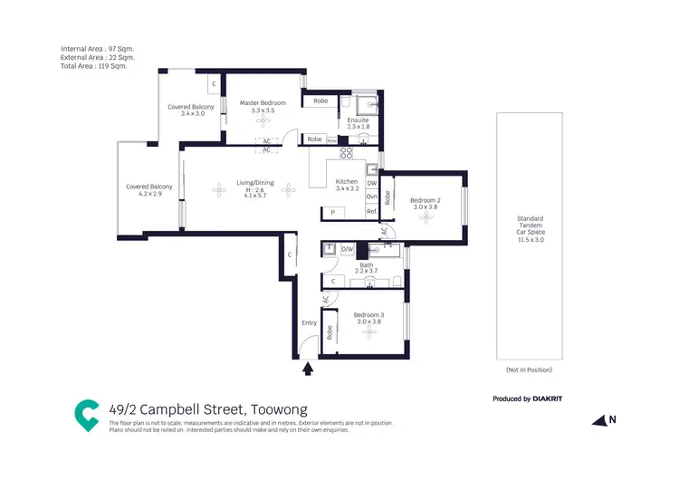 Floorplan of Homely apartment listing, 49/2 Campbell Street, Toowong QLD 4066