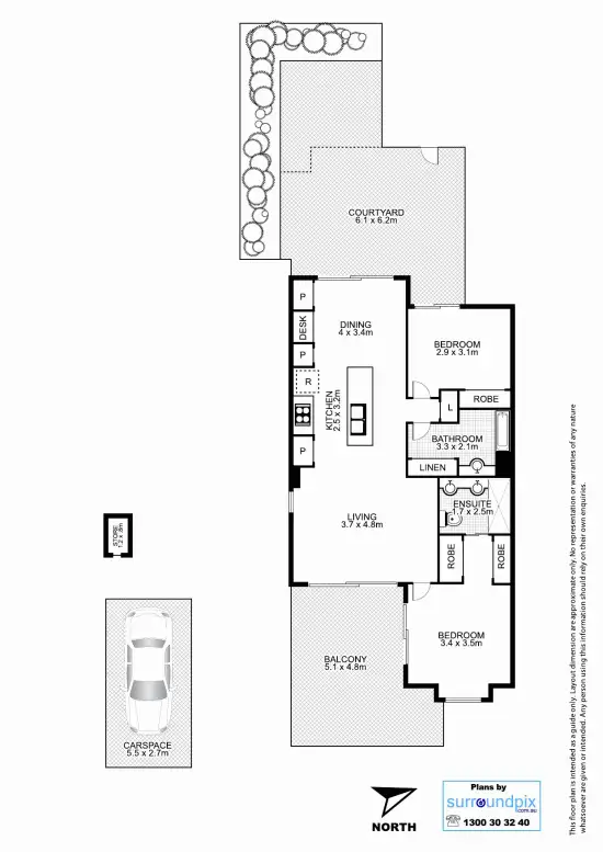 Floorplan of Homely apartment listing, 33/451 Gregory Tce, Spring Hill QLD 4000