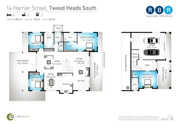 Floorplan of Homely house listing, 14 Harrier Street, Tweed Heads South NSW 2486
