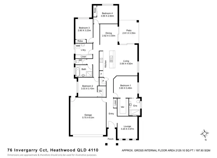 Floorplan of Homely house listing, 76 Invergarry Cct, Heathwood QLD 4110