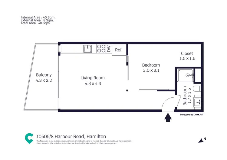 Floorplan of Homely unit listing, 10505/8 Harbour Road, Hamilton QLD 4007