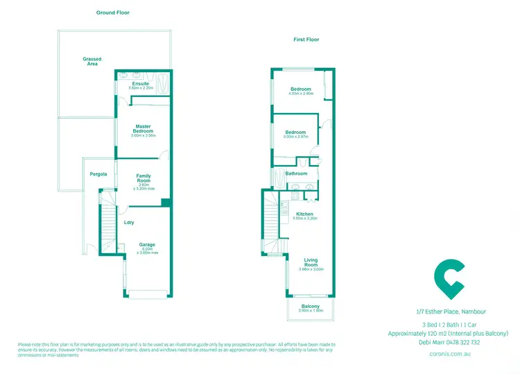 Floorplan of Homely semi-detached listing, 1/7 Esther Place, Nambour QLD 4560