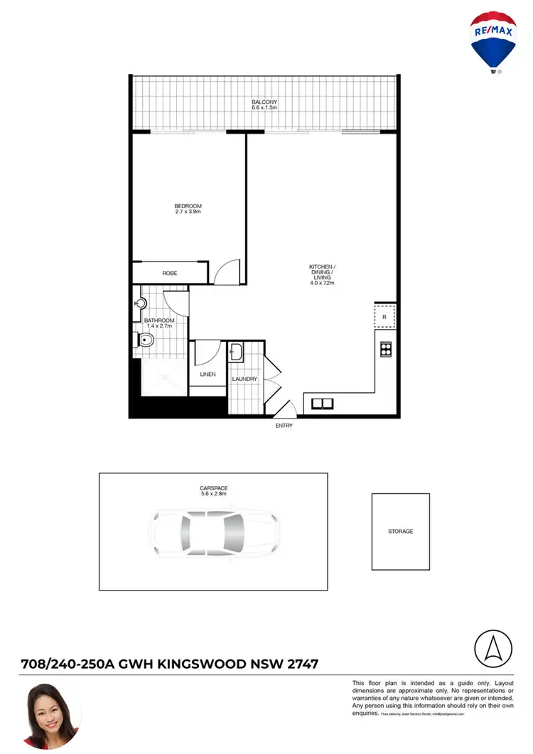 Floorplan of Homely unit listing, 708/240-250A GREAT WESTERN HIGHWAY, Kingswood NSW 2747