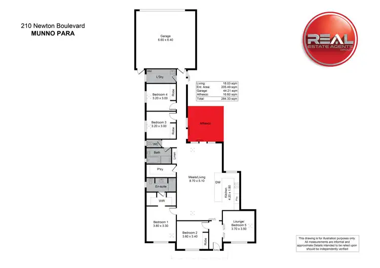 Floorplan of Homely house listing, 210 Newton Boulevard, Munno Para SA 5115