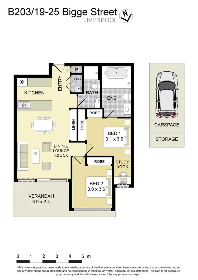 Floorplan of Homely apartment listing, 203/25 Bigge Street, Liverpool NSW 2170