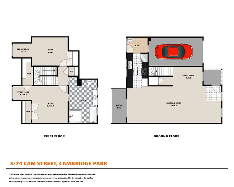 Floorplan of Homely townhouse listing, 3/74 Cam Street, Cambridge Park NSW 2747
