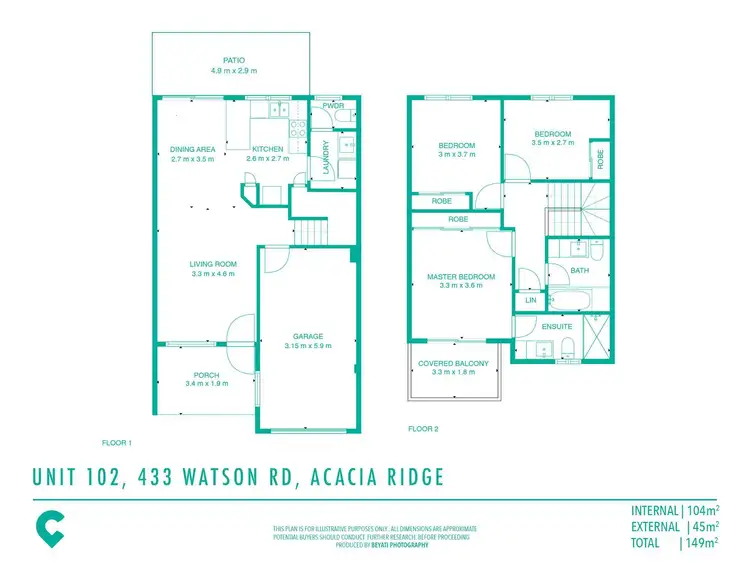 Floorplan of Homely townhouse listing, 102/433 Watson Road, Acacia Ridge QLD 4110