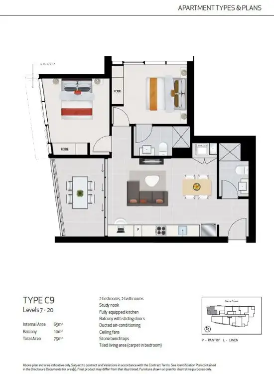 Floorplan of Homely apartment listing, 2010/ 10 Trinity Street, Fortitude Valley QLD 4006