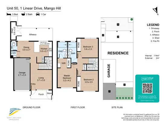 Floorplan of Homely townhouse listing, 50/1 Linear Drive, Mango Hill QLD 4509