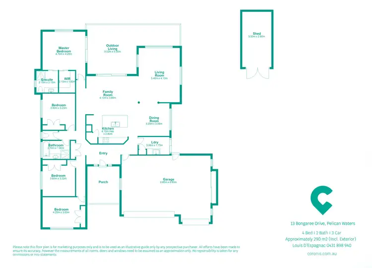 Floorplan of Homely house listing, 13 Bongaree Drive, Pelican Waters QLD 4551