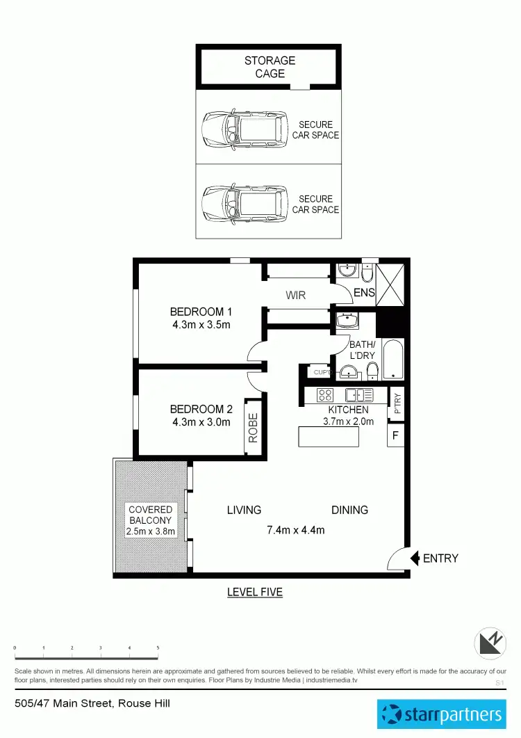 Floorplan of Homely apartment listing, 505 47 Main Street, Rouse Hill NSW 2155
