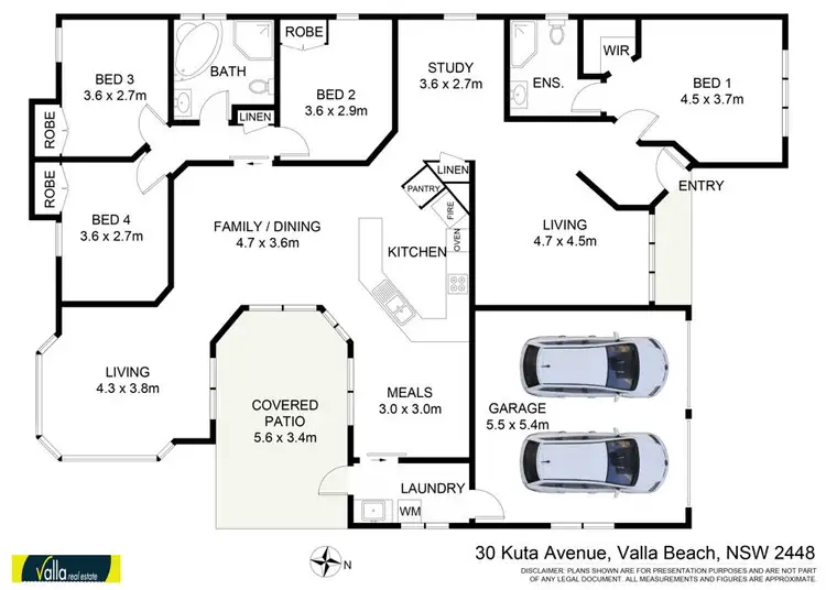 Floorplan of Homely house listing, 30 KUTA AVENUE, Valla Beach NSW 2448
