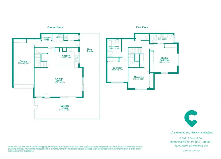 Floorplan of Homely townhouse listing, 2/16 Janet Street, Alexandra Headland QLD 4572