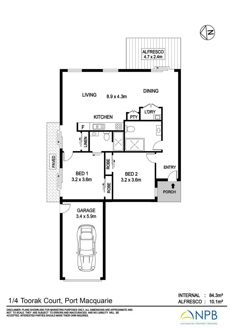 Floorplan of Homely apartment listing, 1/4 Toorak Court, Port Macquarie NSW 2444