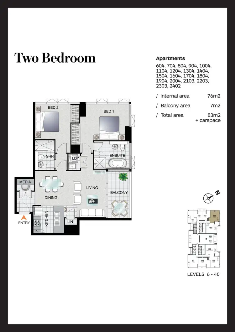 Floorplan of Homely apartment listing, 2 Como Crescent, Southport QLD 4215