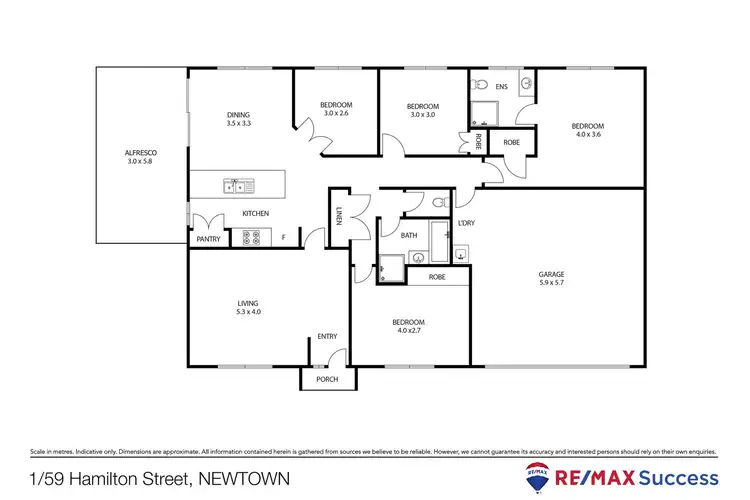 Floorplan of Homely unit listing, 1/59 Hamilton Street, Newtown QLD 4350