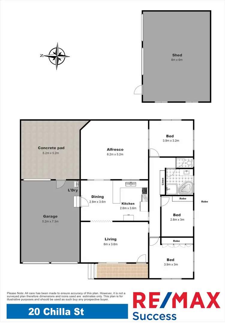 Floorplan of Homely house listing, 20 Chilla Street, Harristown QLD 4350