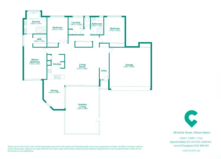 Floorplan of Homely semi-detached listing, 2B Kuthar Street, Pelican Waters QLD 4551