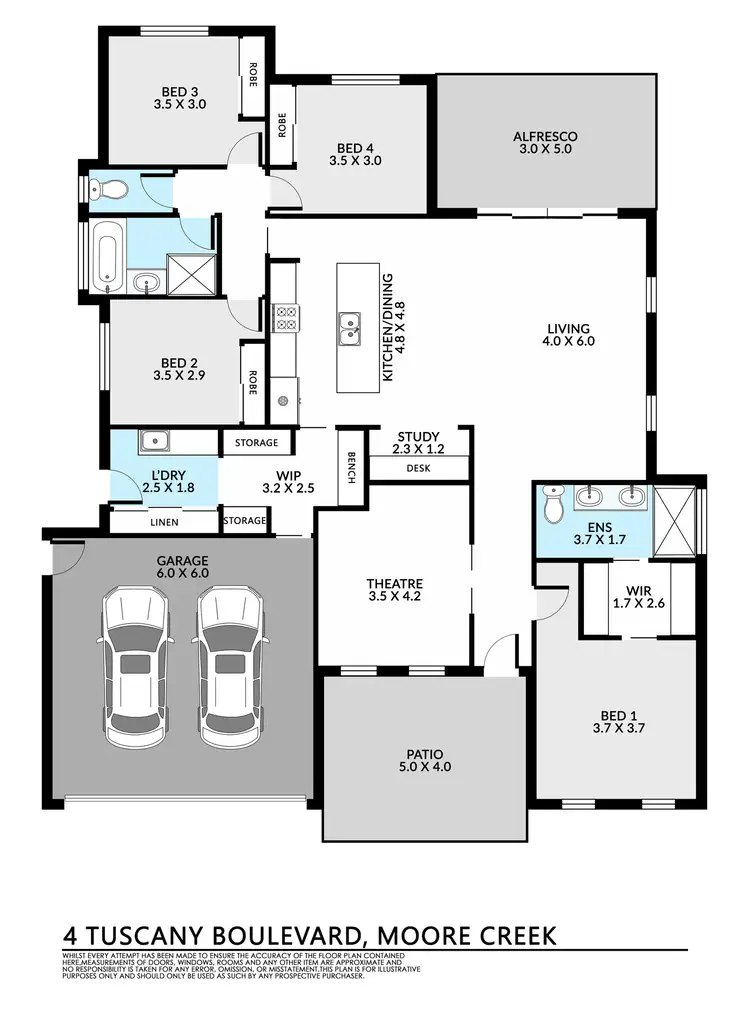 Floorplan of Homely house listing, 4 Tuscany Boulevard, Tamworth NSW 2340