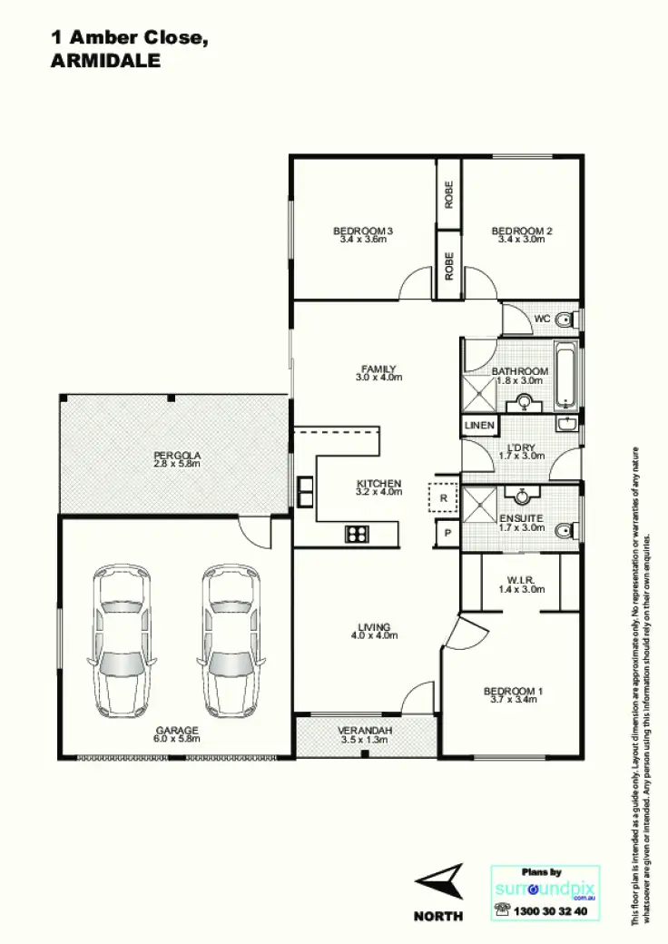 Floorplan of Homely house listing, 1 Amber Close, Armidale NSW 2350