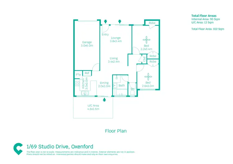 Floorplan of Homely townhouse listing, 1/69 STUDIO DRIVE, Oxenford QLD 4210