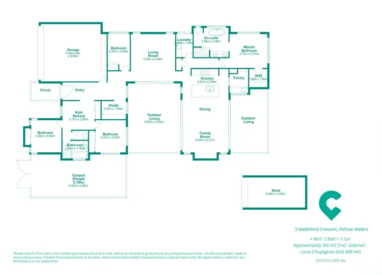 Floorplan of Homely house listing, 3 Waderbird Crescent, Pelican Waters QLD 4551