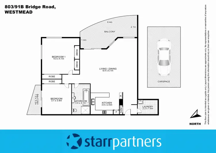Floorplan of Homely unit listing, 803/91B Bridge Road, Westmead NSW 2145